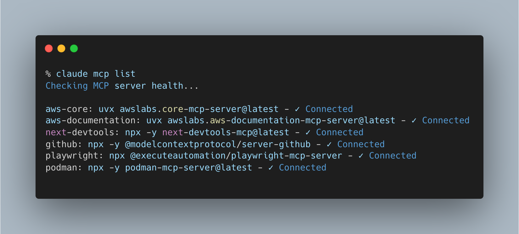 MCP servers screenshot